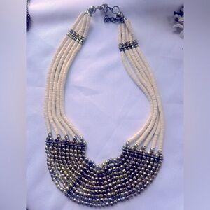 Unique MultiStrand beaded tribal ivory handmade Necklace